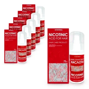 Nikotinsäure, für Haarwachstum, Vitateka, 75 ml х 6